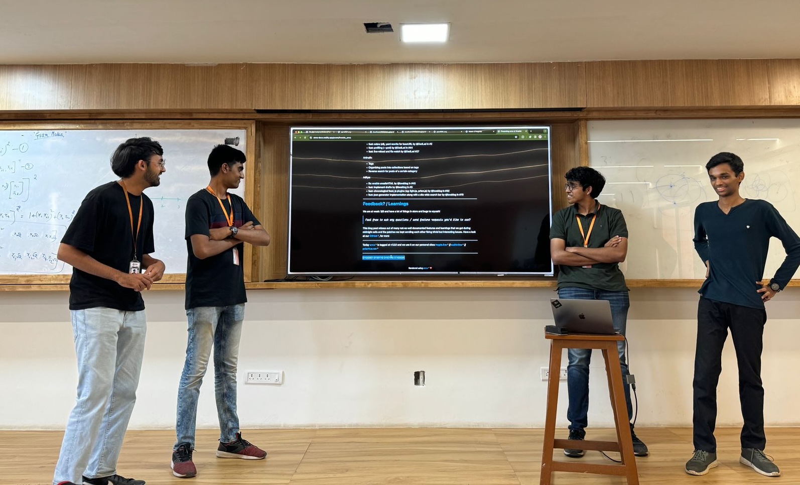 Team anna presenting at a Fireside talk